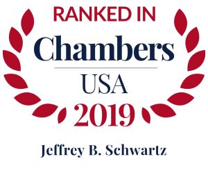 Chambers USA logo for 2019 honoring Jeffery B. Schwartz