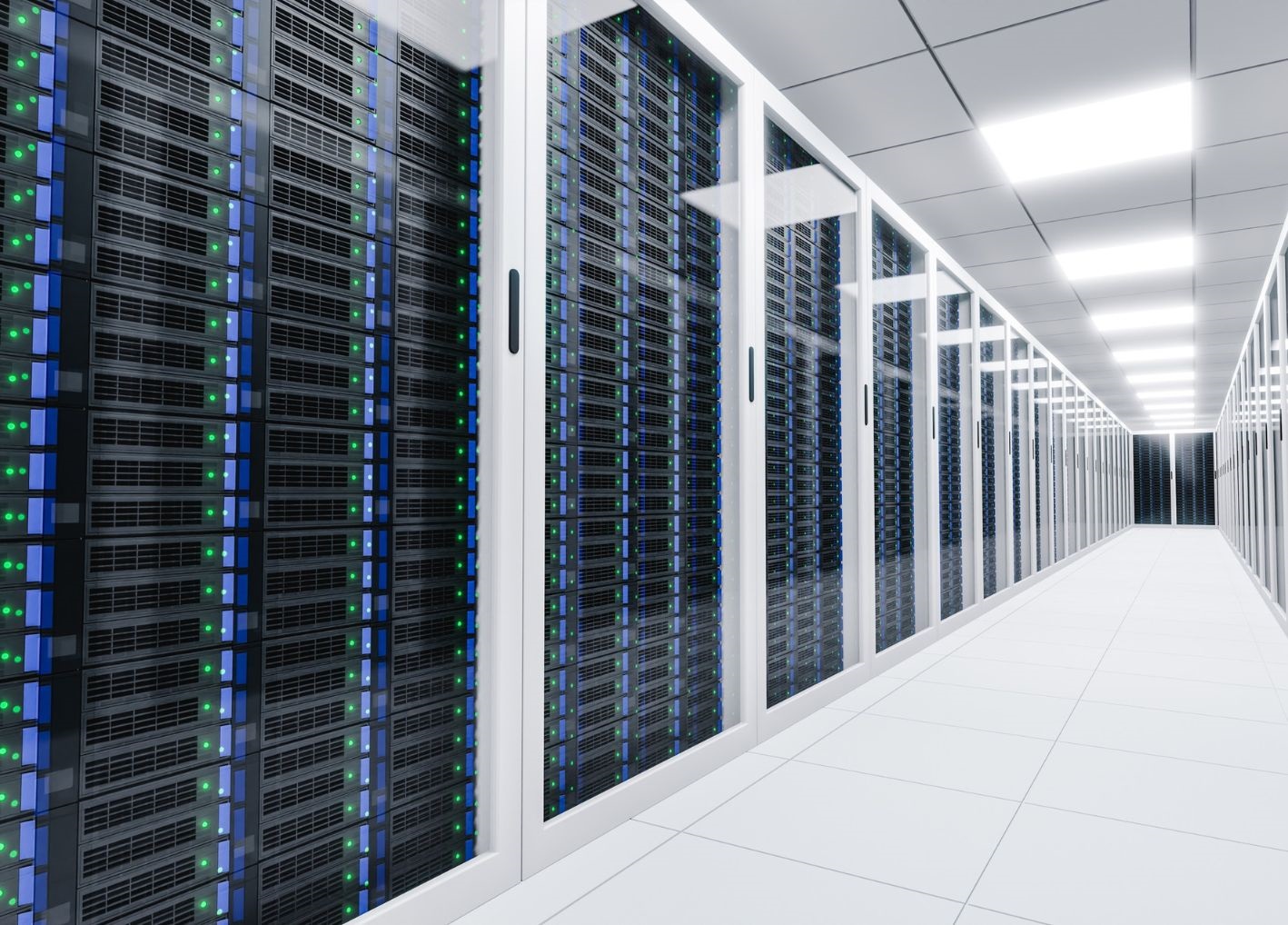Data Center hall of servers