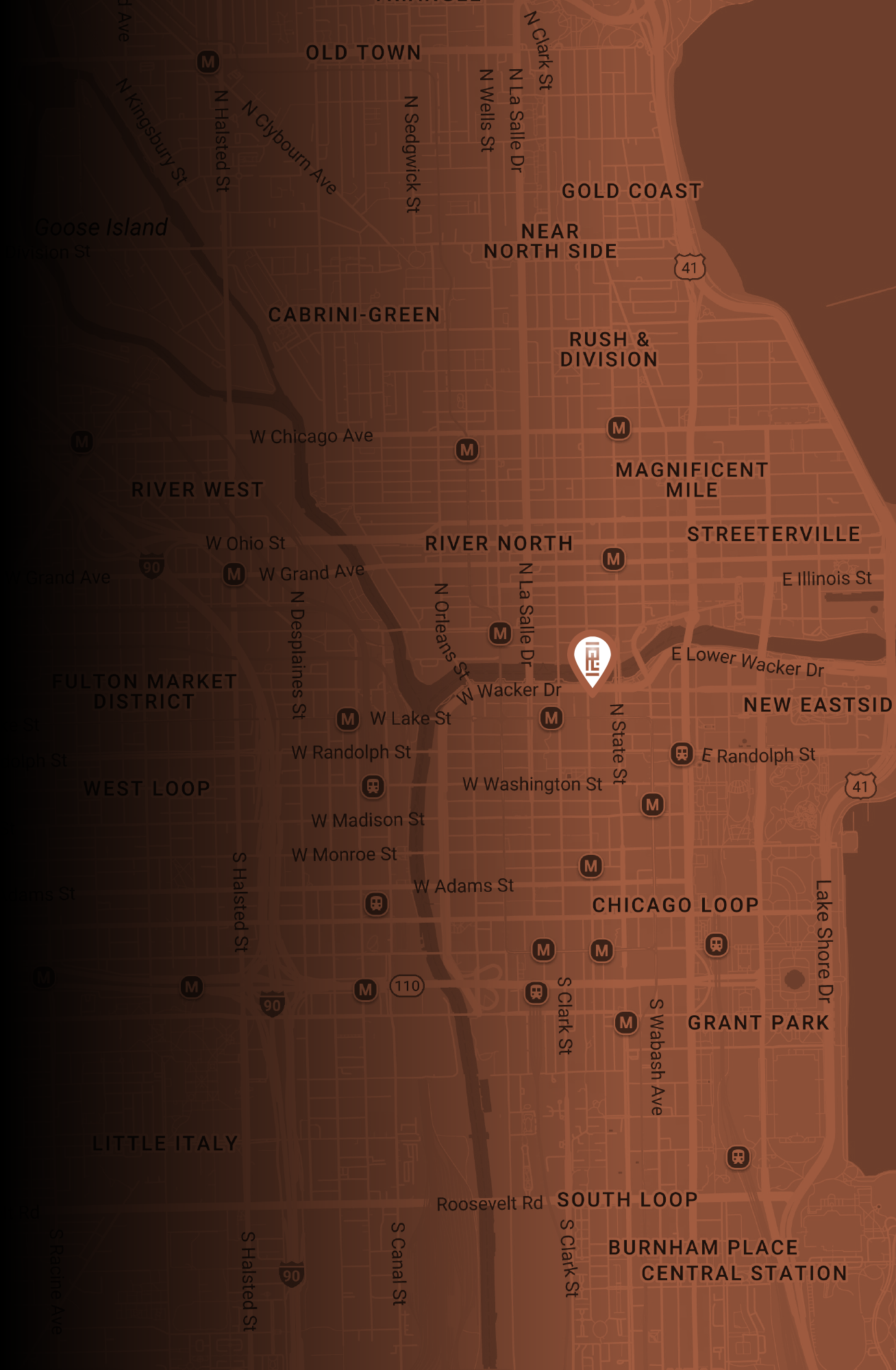 Map, Phillips Lytle Chicago Office