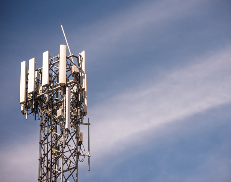 Image of a 5G cell phone tower.