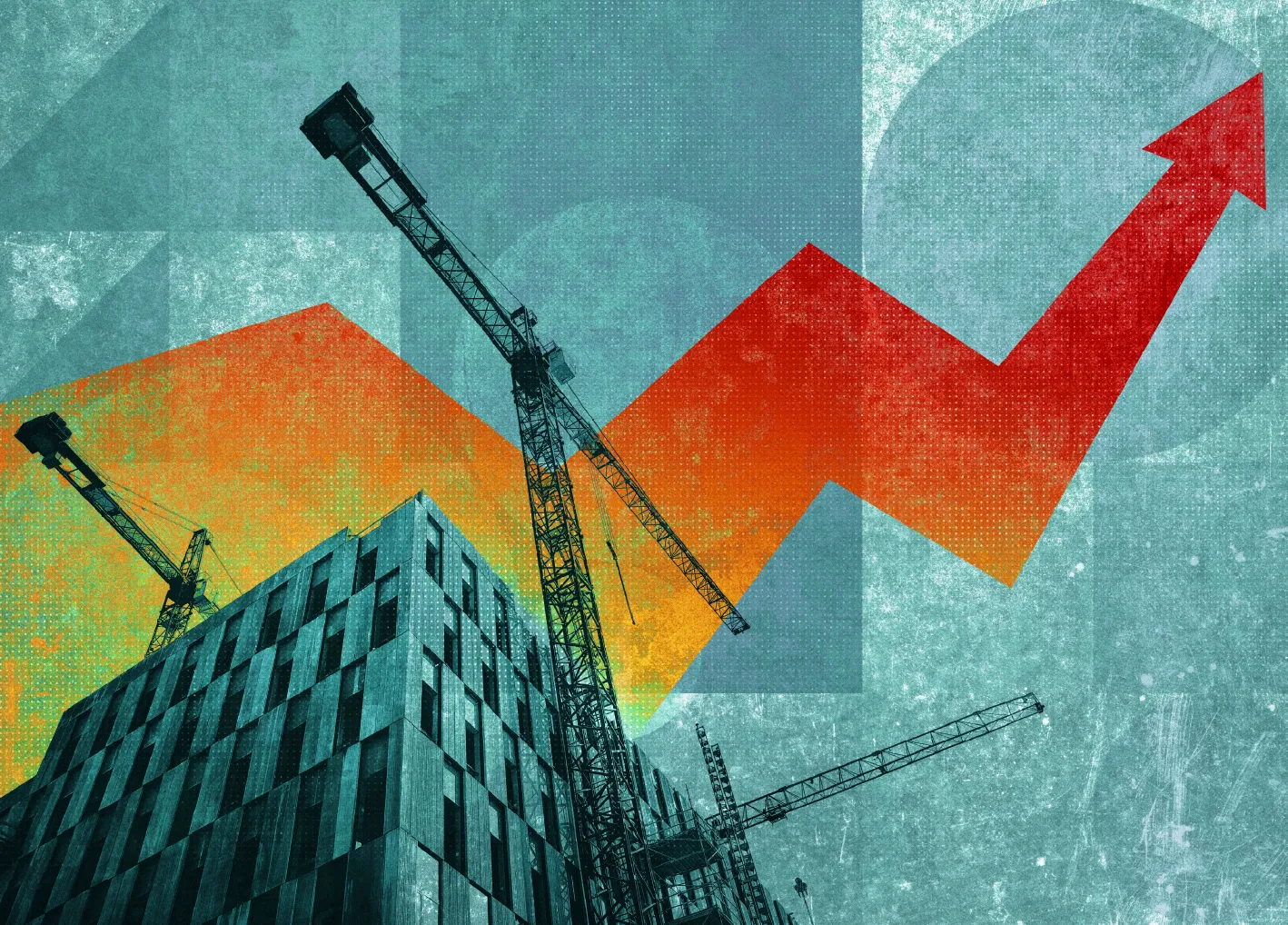 Conceptual image of construction growth and economic progress