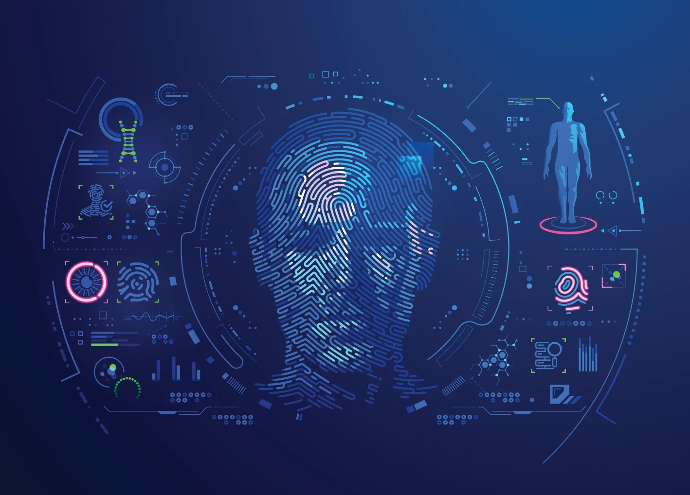 Data security and Biometrics illustration