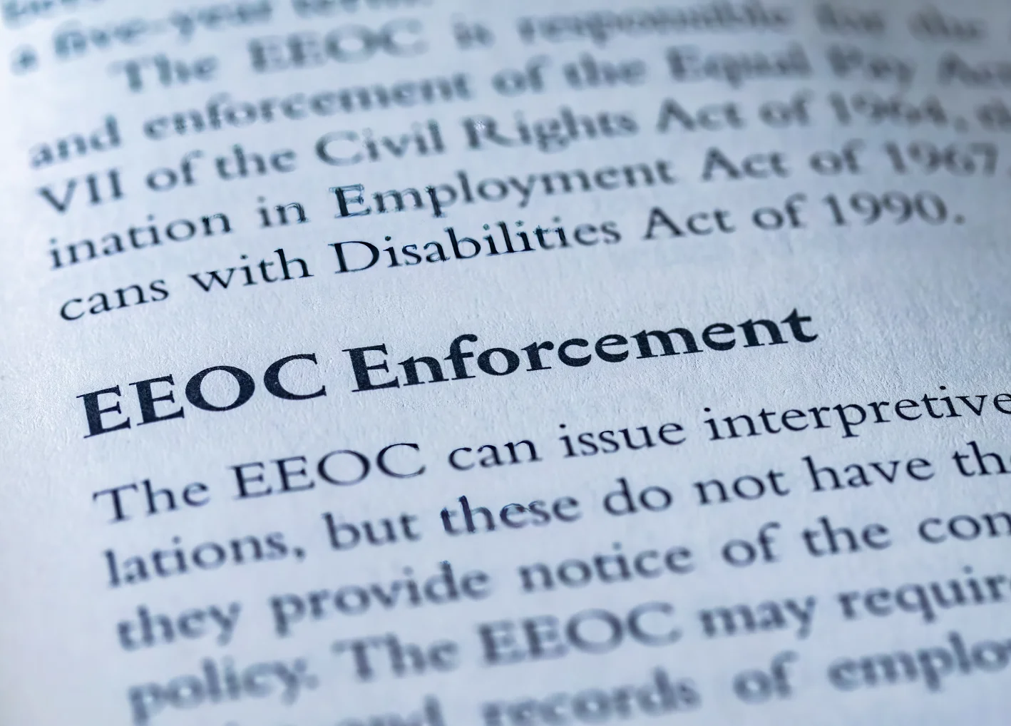 EEOC Enforcement written in business law textbook